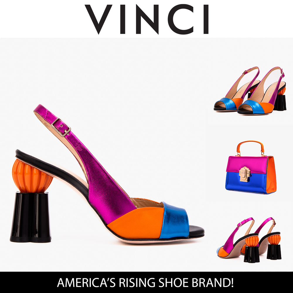 The Rize Multicolor Pumpkin Heel Leather Sandal - Vinci Leather
