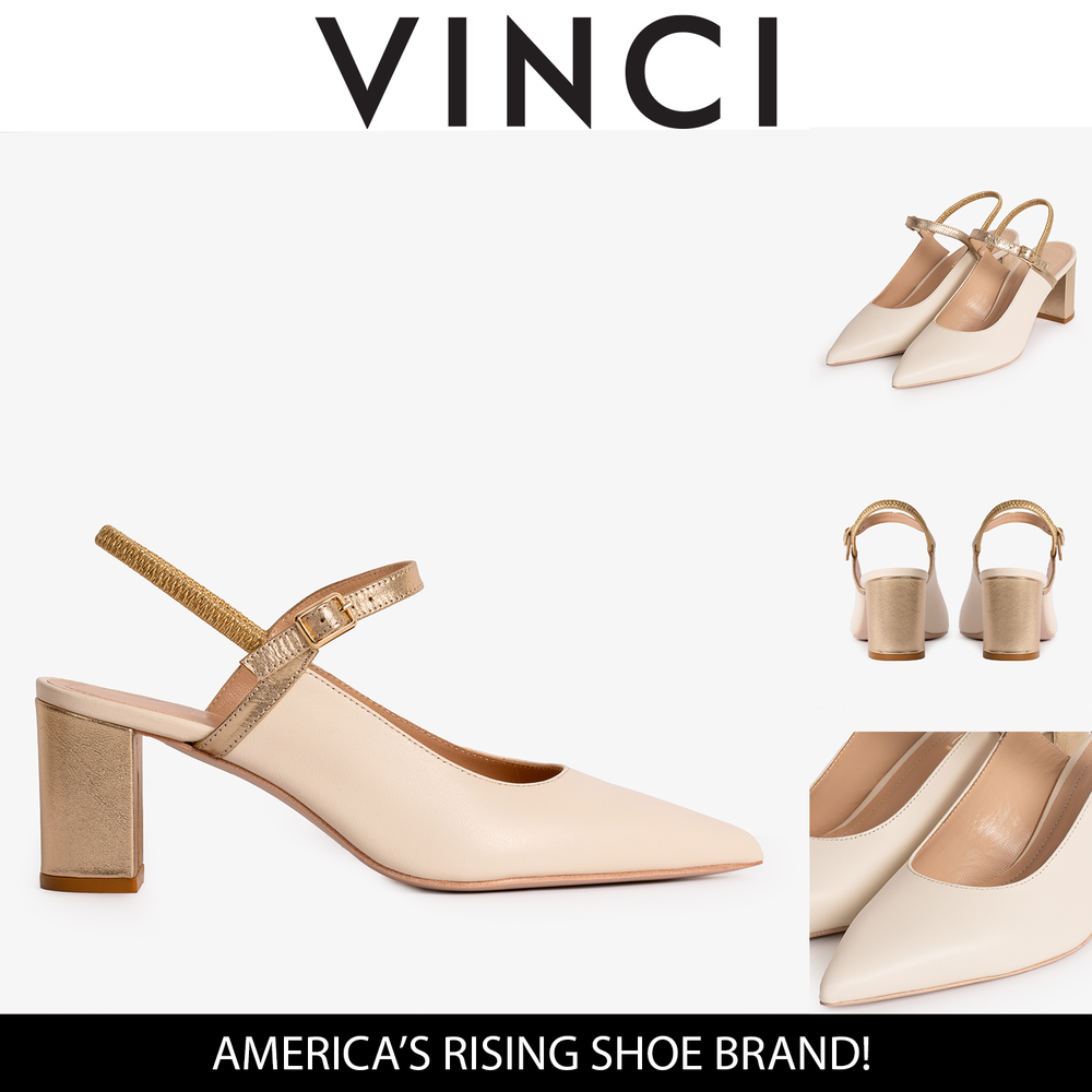 The Pompei Cream Leather Slingback Sandal - Vinci Leather