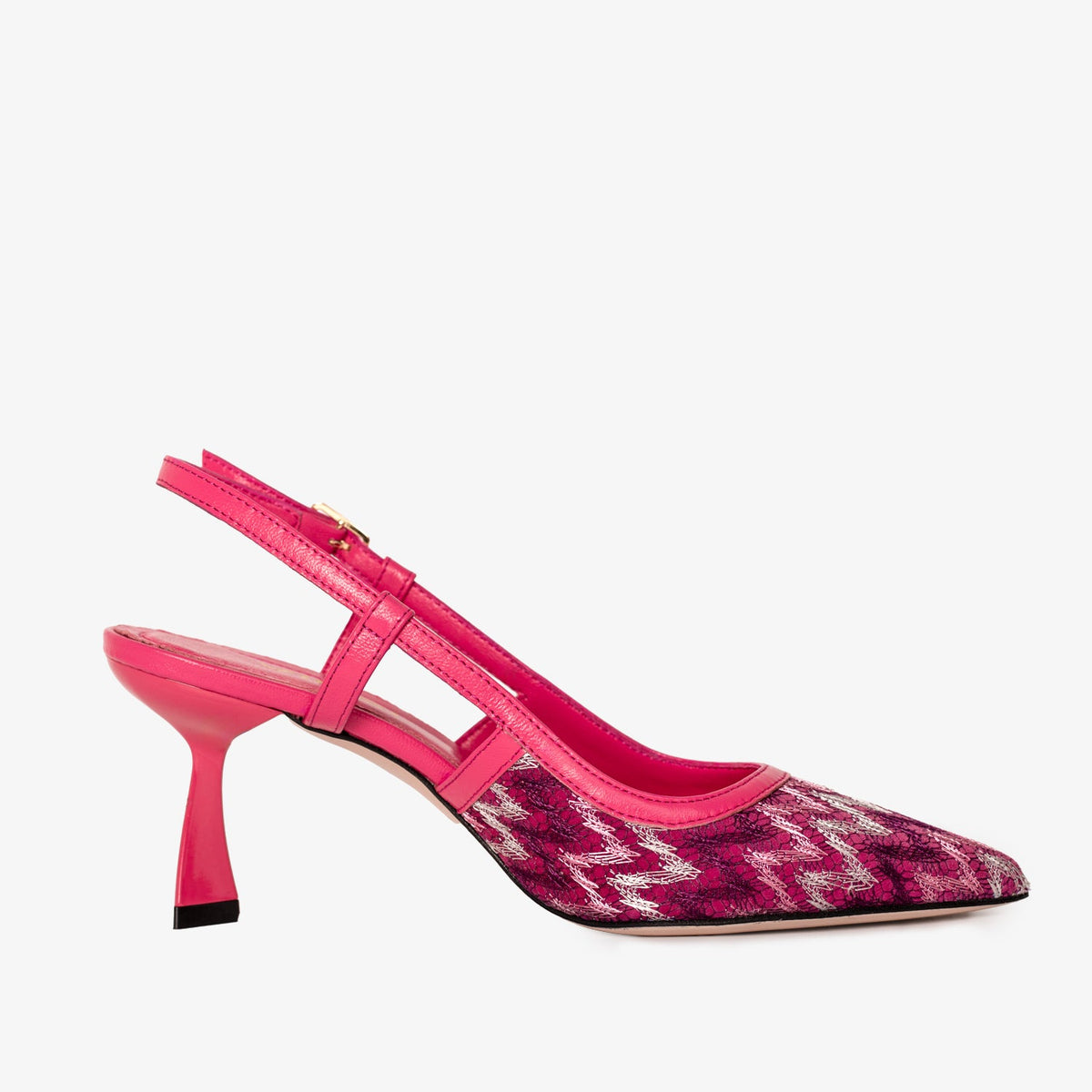 The Napoli Fuchsia Leather Slingback Sandal - Vinci Leather