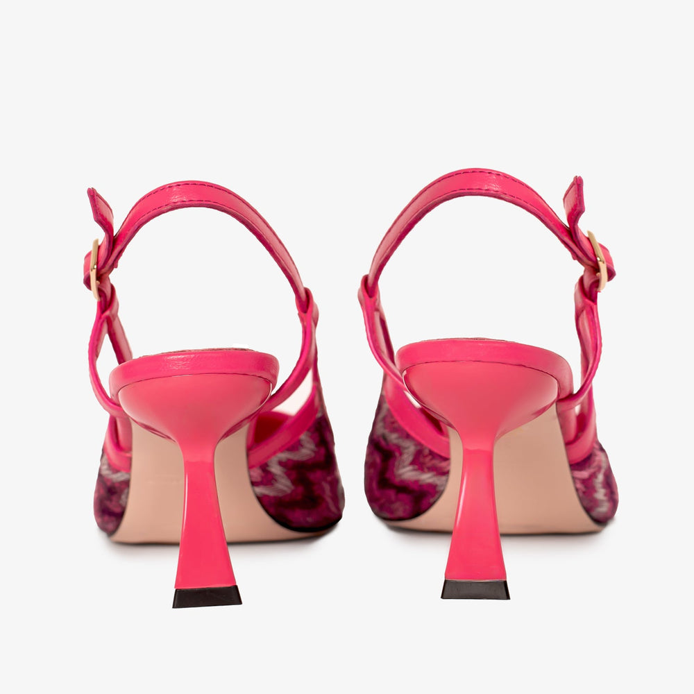 The Napoli Fuchsia Leather Slingback Sandal - Vinci Leather