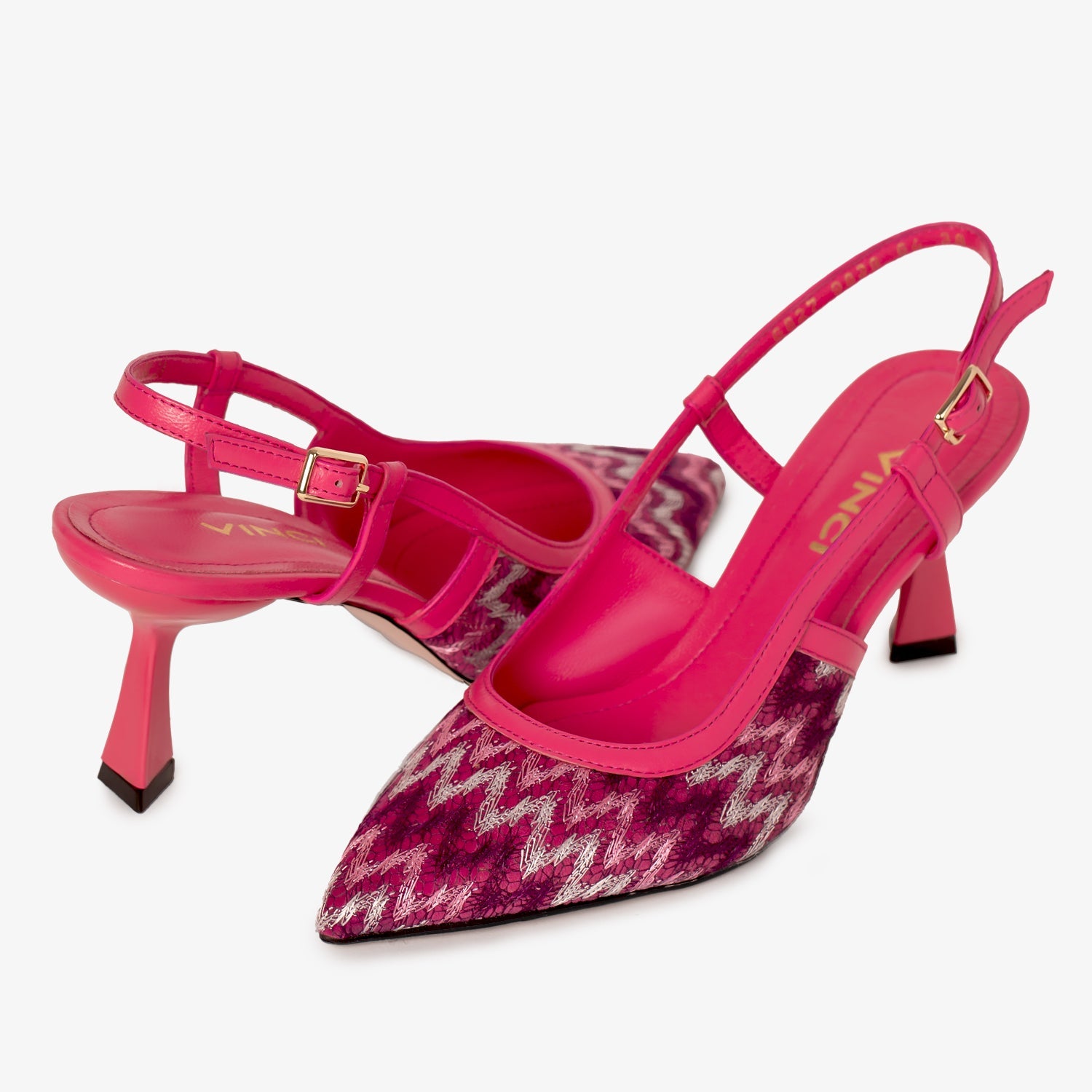 The Napoli Fuchsia Leather Slingback Sandal - Vinci Leather