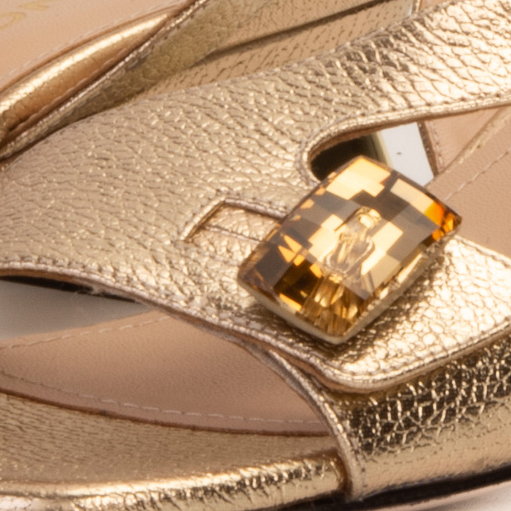 The Iconic Gold Leather Sandal - Vinci Leather