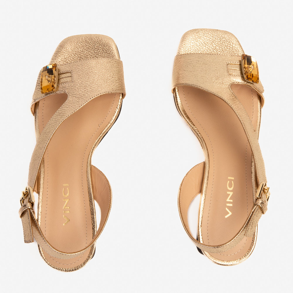 The Iconic Gold Leather Sandal - Vinci Leather