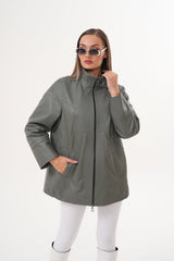 The Sierra Olive Green Leather Jacket - Vinci Leather