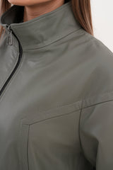 The Sierra Olive Green Leather Jacket - Vinci Leather