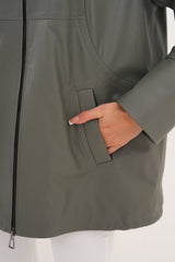 The Sierra Olive Green Leather Jacket - Vinci Leather