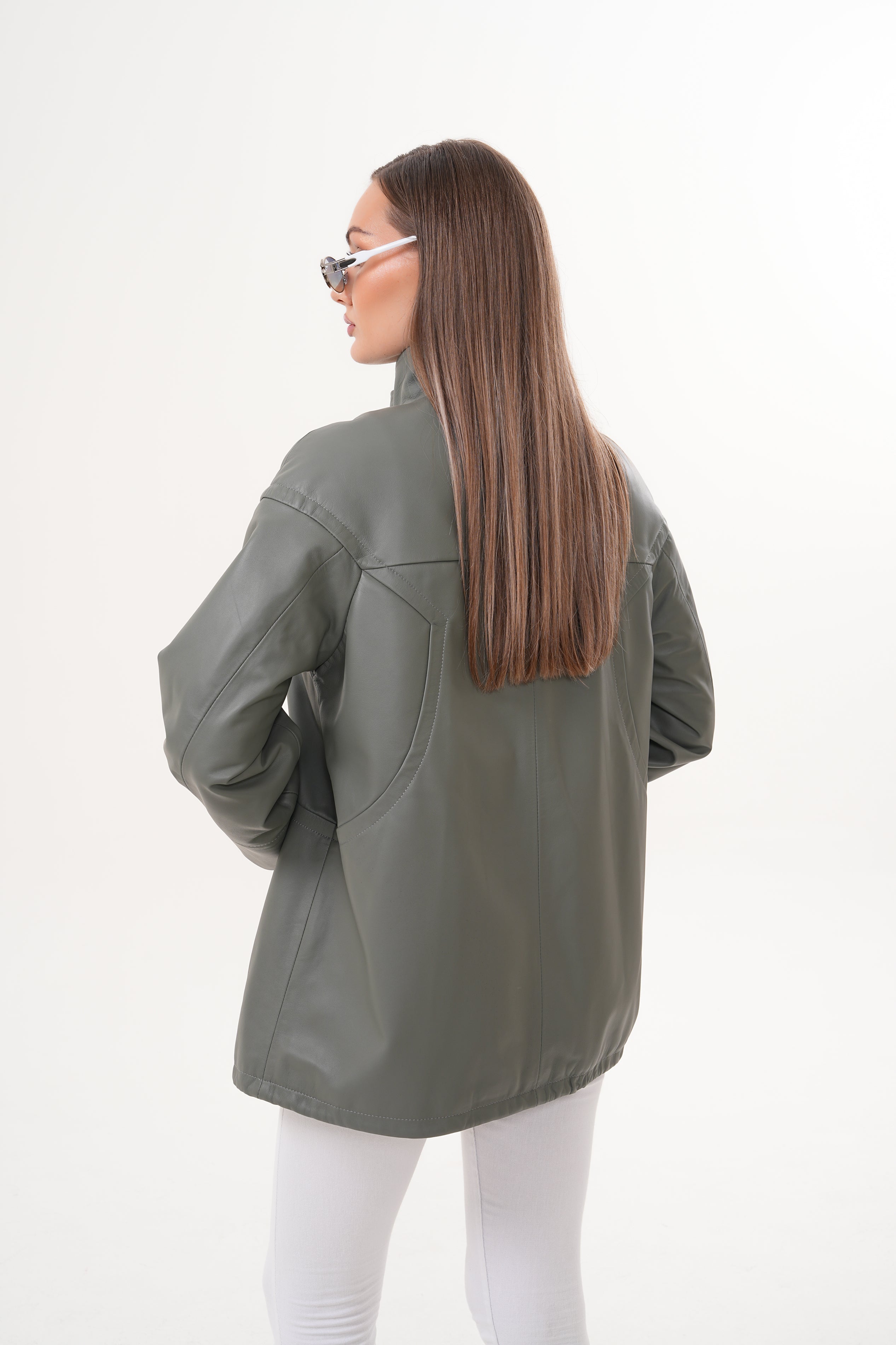 The Sierra Olive Green Leather Jacket - Vinci Leather