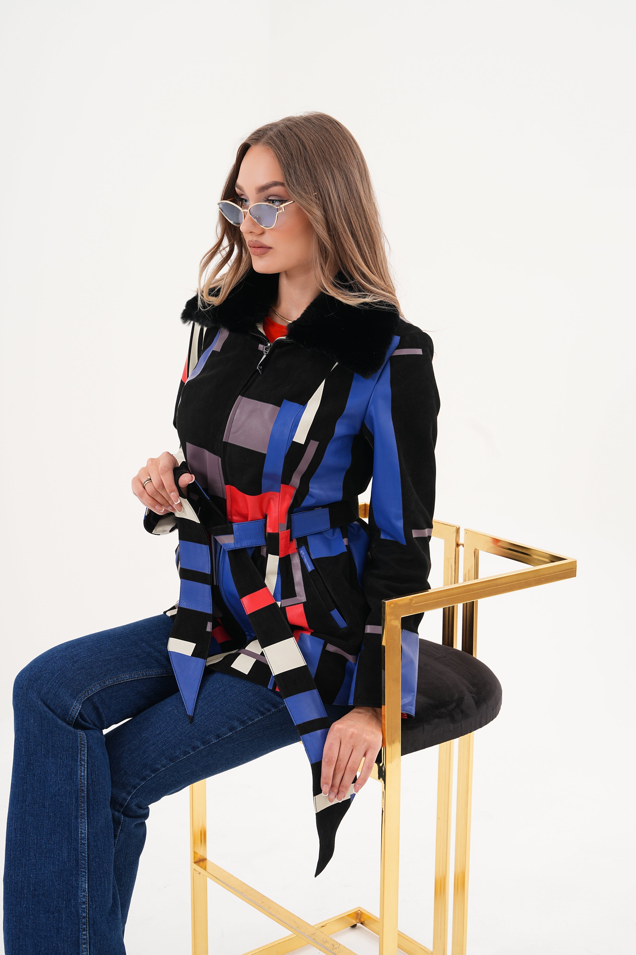 The Mirage Geo Pattern Leather Jacket - Vinci Leather