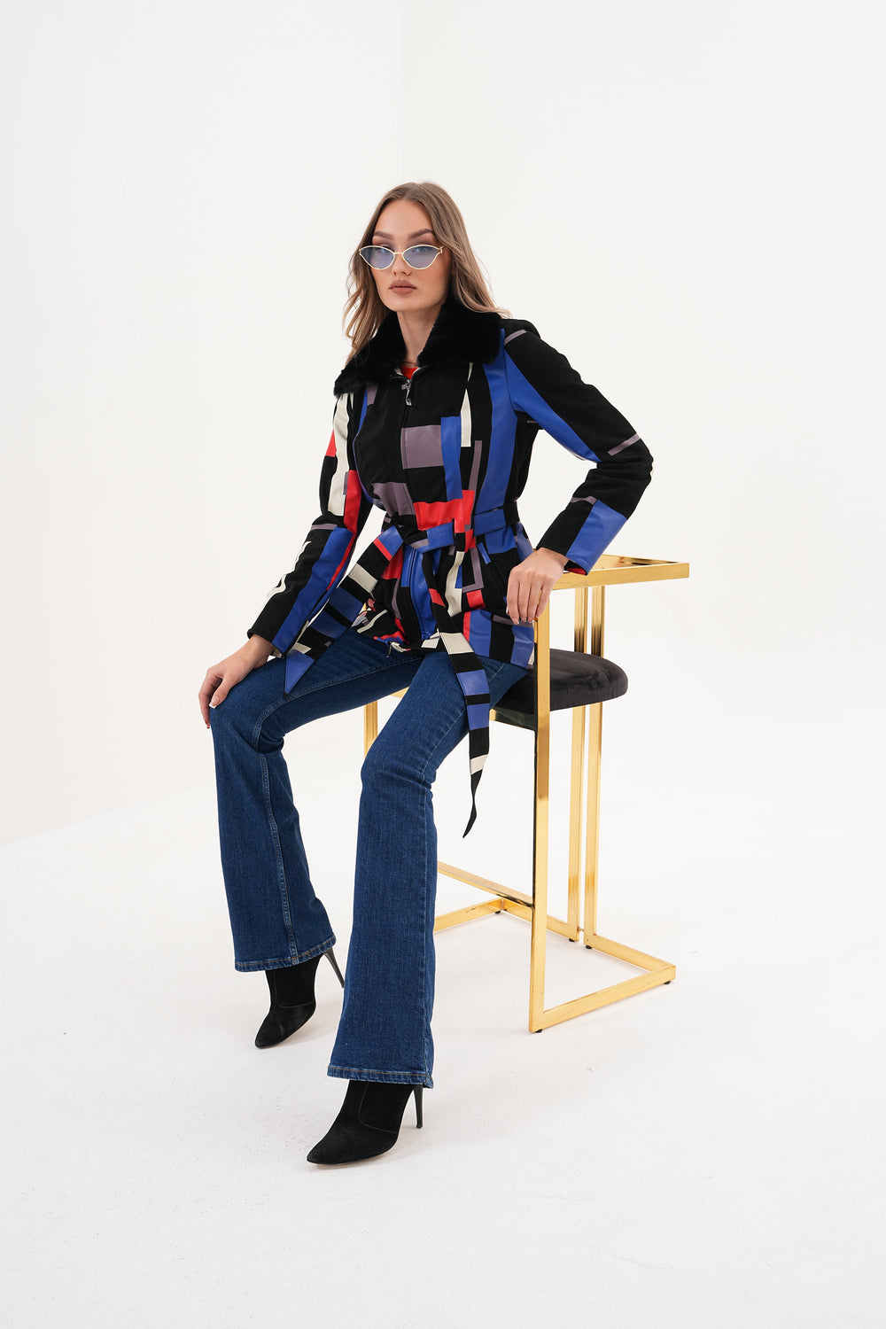 The Mirage Geo Pattern Leather Jacket - Vinci Leather
