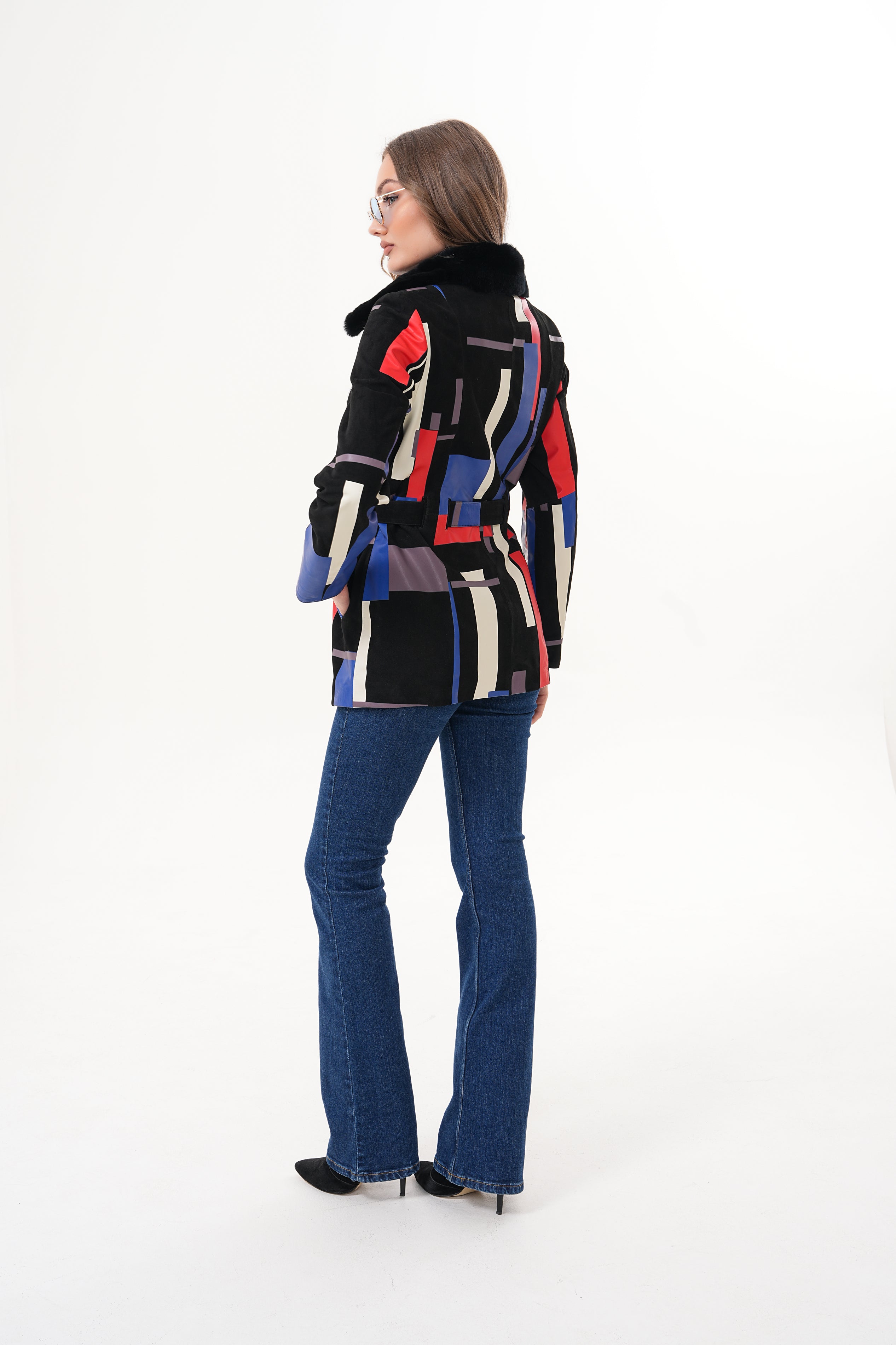 The Mirage Geo Pattern Leather Jacket - Vinci Leather
