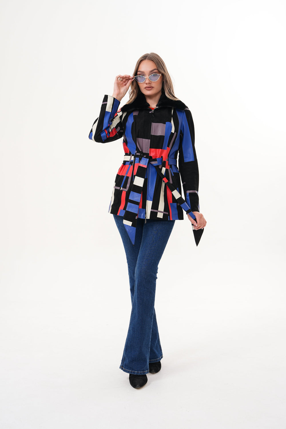 The Mirage Geo Pattern Leather Jacket - Vinci Leather