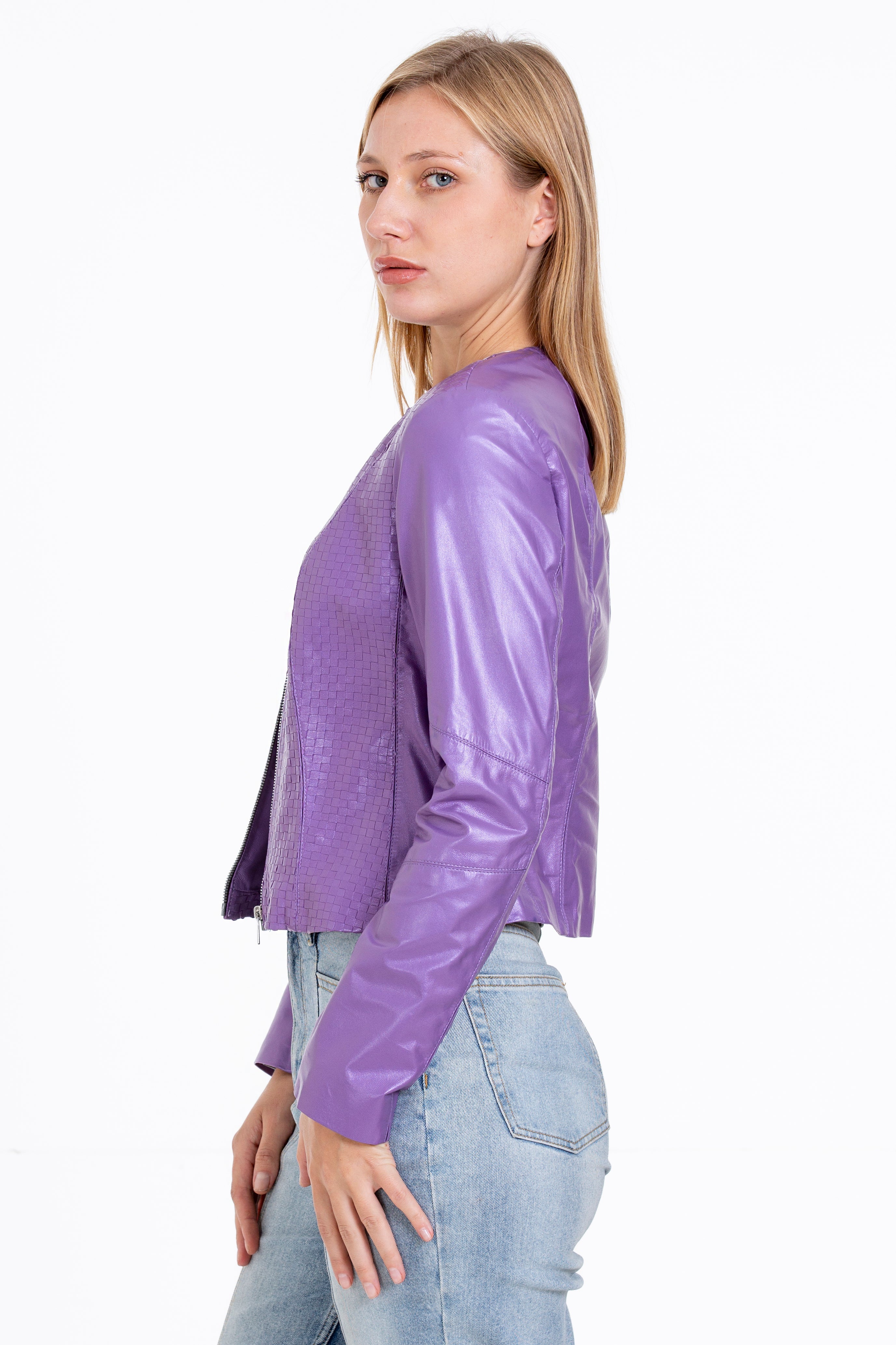 The Havnen  Lilac Leather Jacket - Vinci Leather