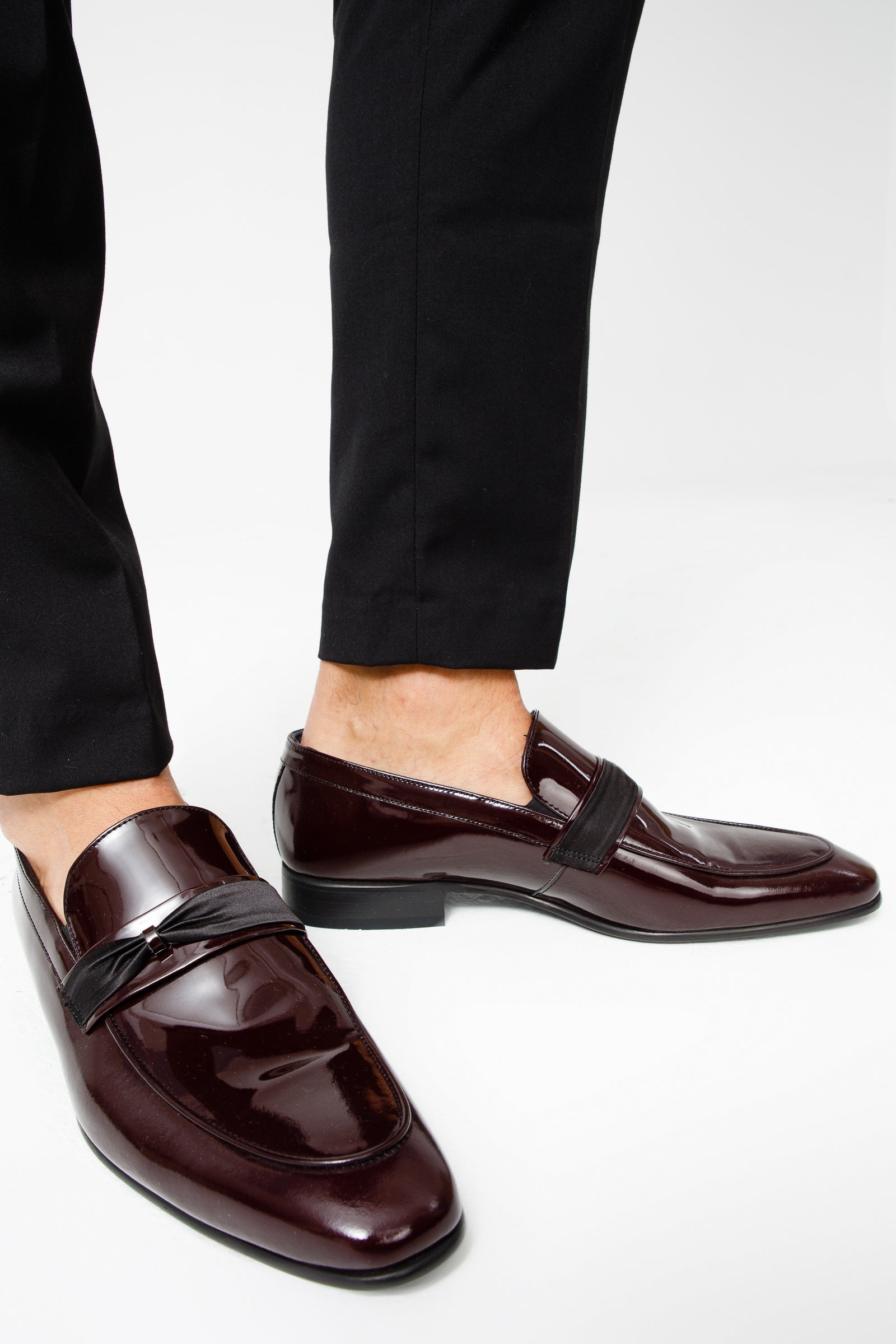 The Dodoma Burgundy Patent Leather Loafer Shoe - Vinci Leather
