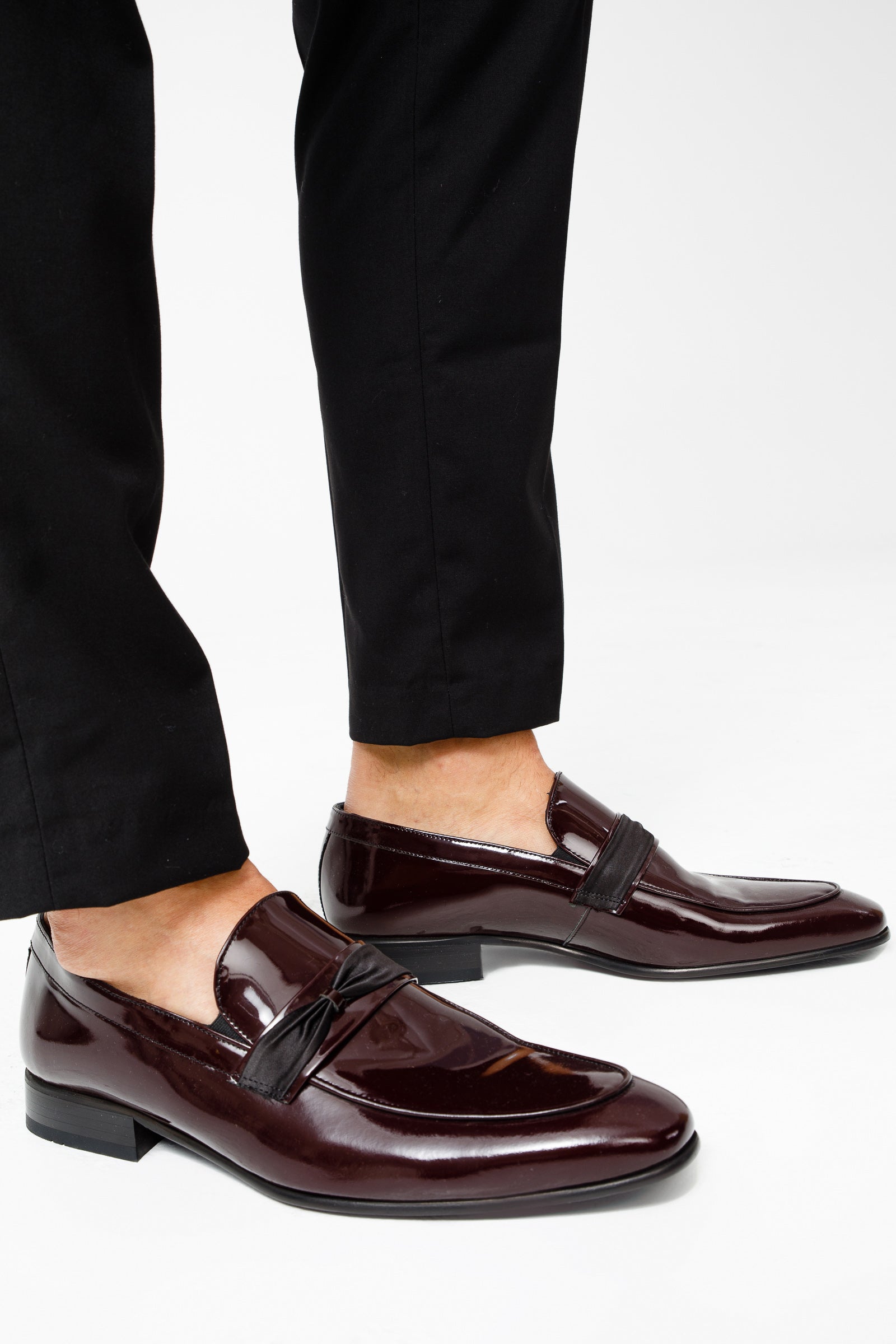 The Dodoma Burgundy Patent Leather Loafer Shoe - Vinci Leather
