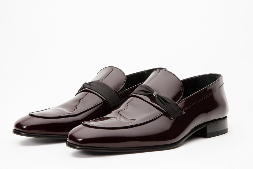 The Dodoma Burgundy Patent Leather Loafer Shoe - Vinci Leather