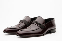 The Dodoma Burgundy Patent Leather Loafer Shoe - Vinci Leather