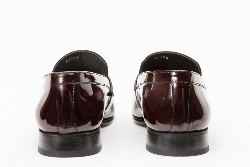 The Dodoma Burgundy Patent Leather Loafer Shoe - Vinci Leather