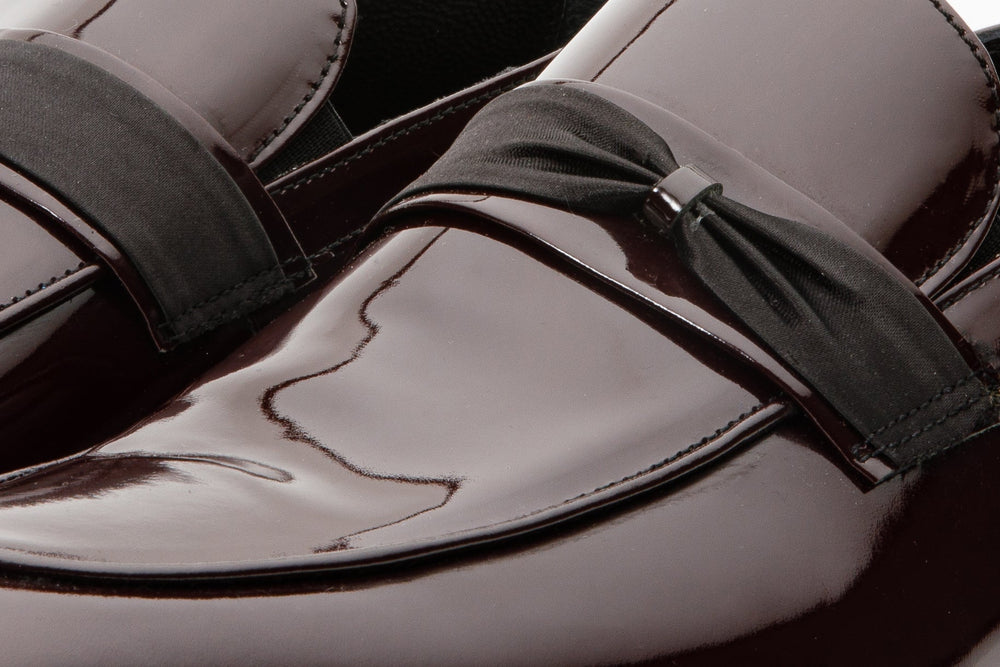The Dodoma Burgundy Patent Leather Loafer Shoe - Vinci Leather