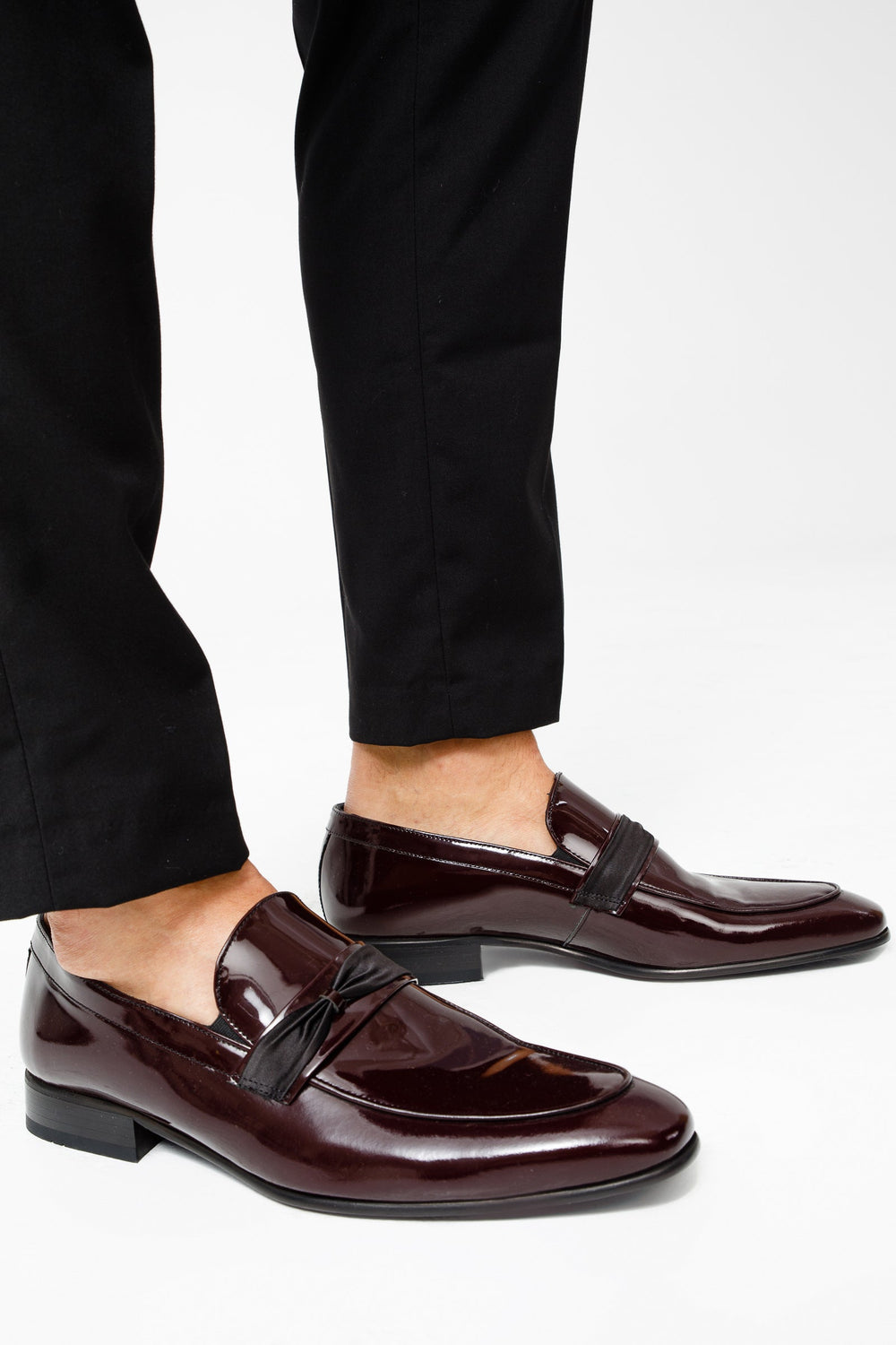 The Dodoma Burgundy Patent Leather Loafer Shoe - Vinci Leather