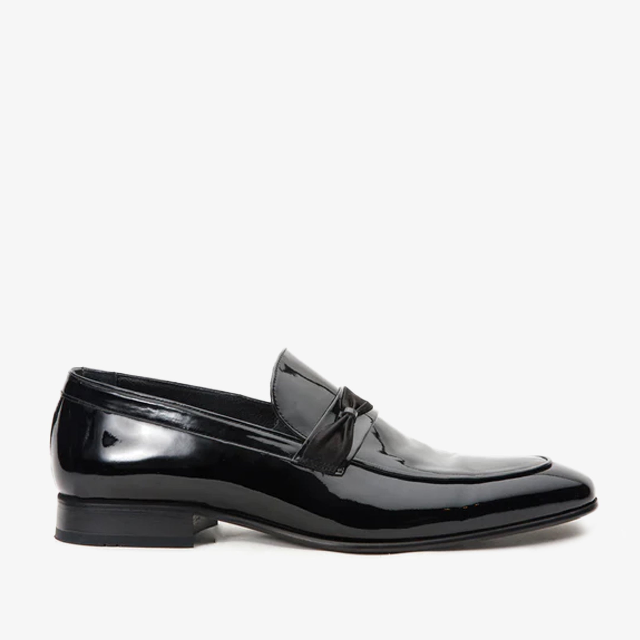 The Dodoma Black Patent  Leather Loafer Shoe - Vinci Leather