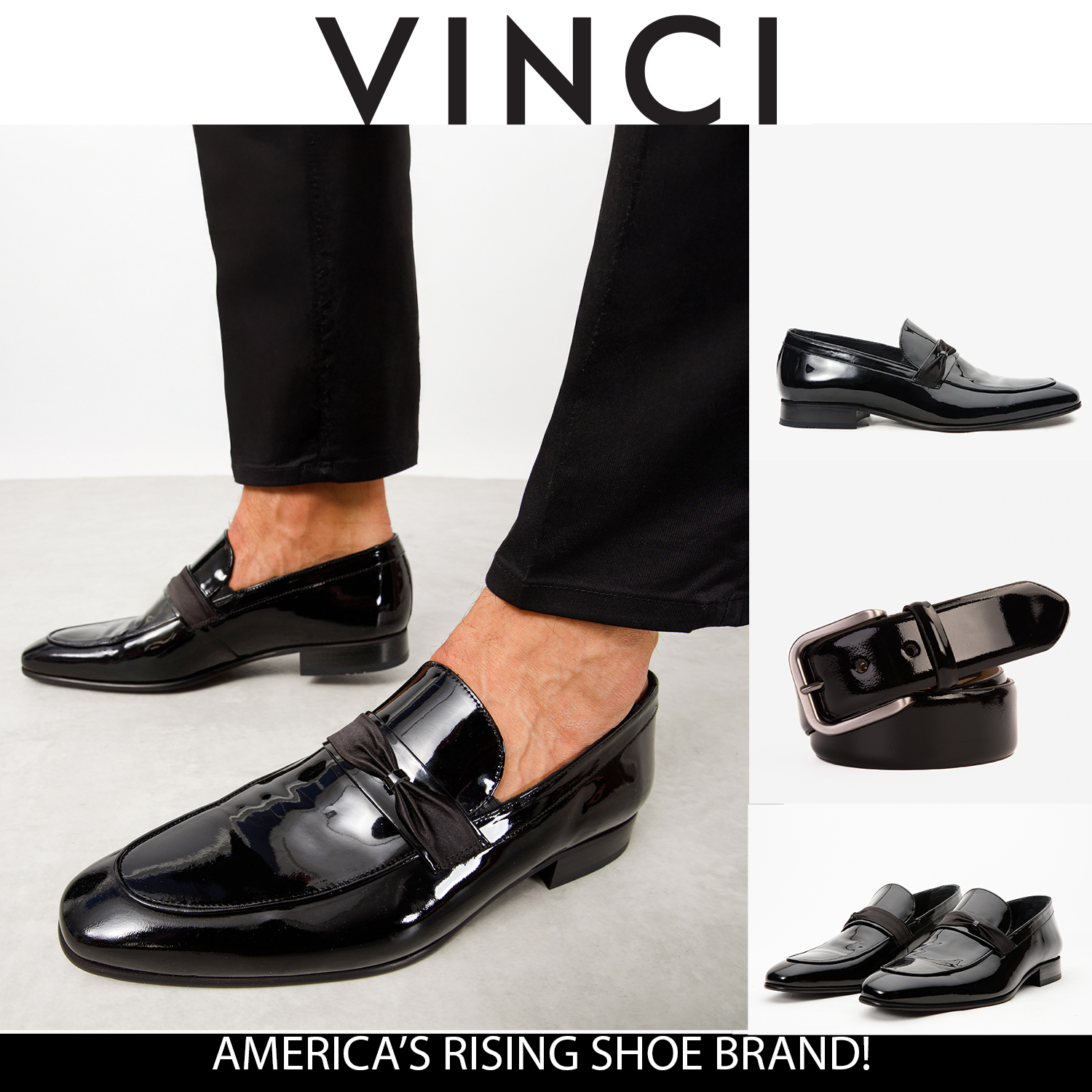 The Dodoma Black Patent  Leather Loafer Shoe - Vinci Leather