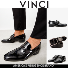The Dodoma Black Patent  Leather Loafer Shoe - Vinci Leather