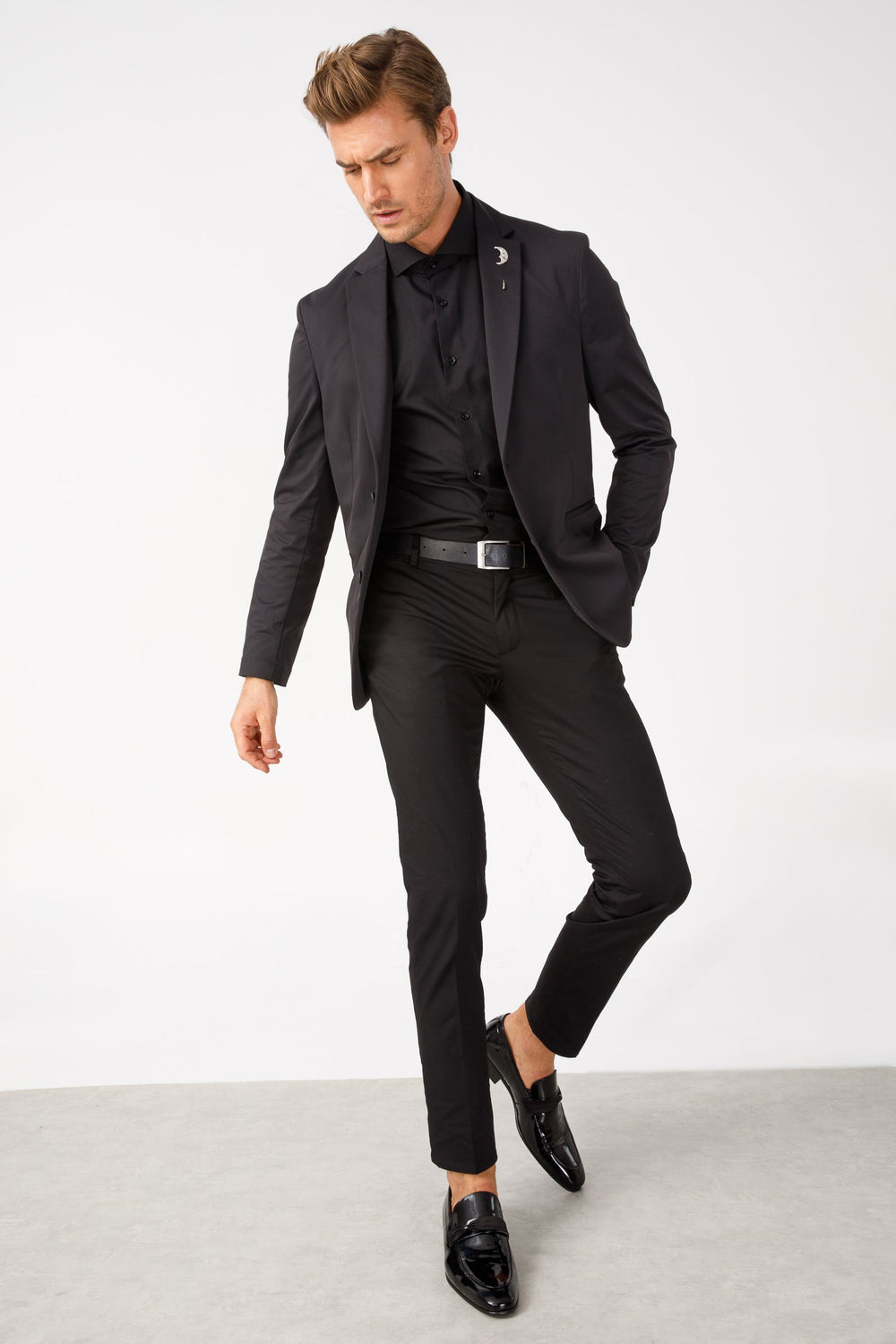 The Dodoma Black Patent  Leather Loafer Shoe - Vinci Leather