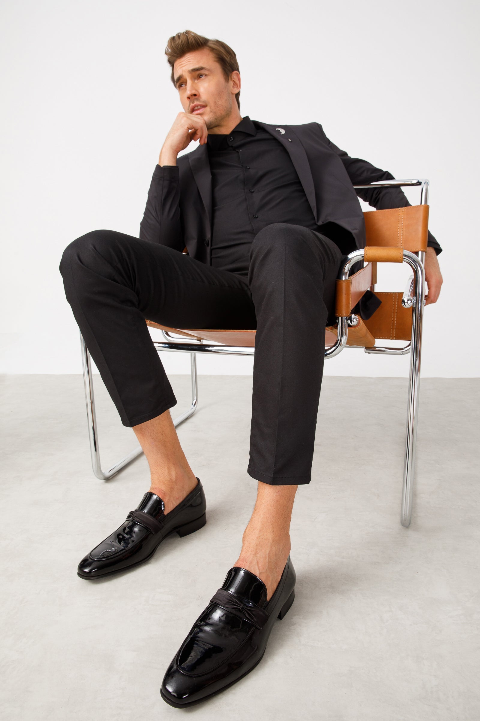 The Dodoma Black Patent  Leather Loafer Shoe - Vinci Leather