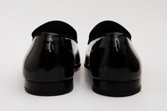 The Pombe Black Patent Leather Dress Slip-on Loafer  Shoe - Vinci Leather