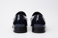 The Dodoma Navy Patent Leather Loafer Shoe - Vinci Leather