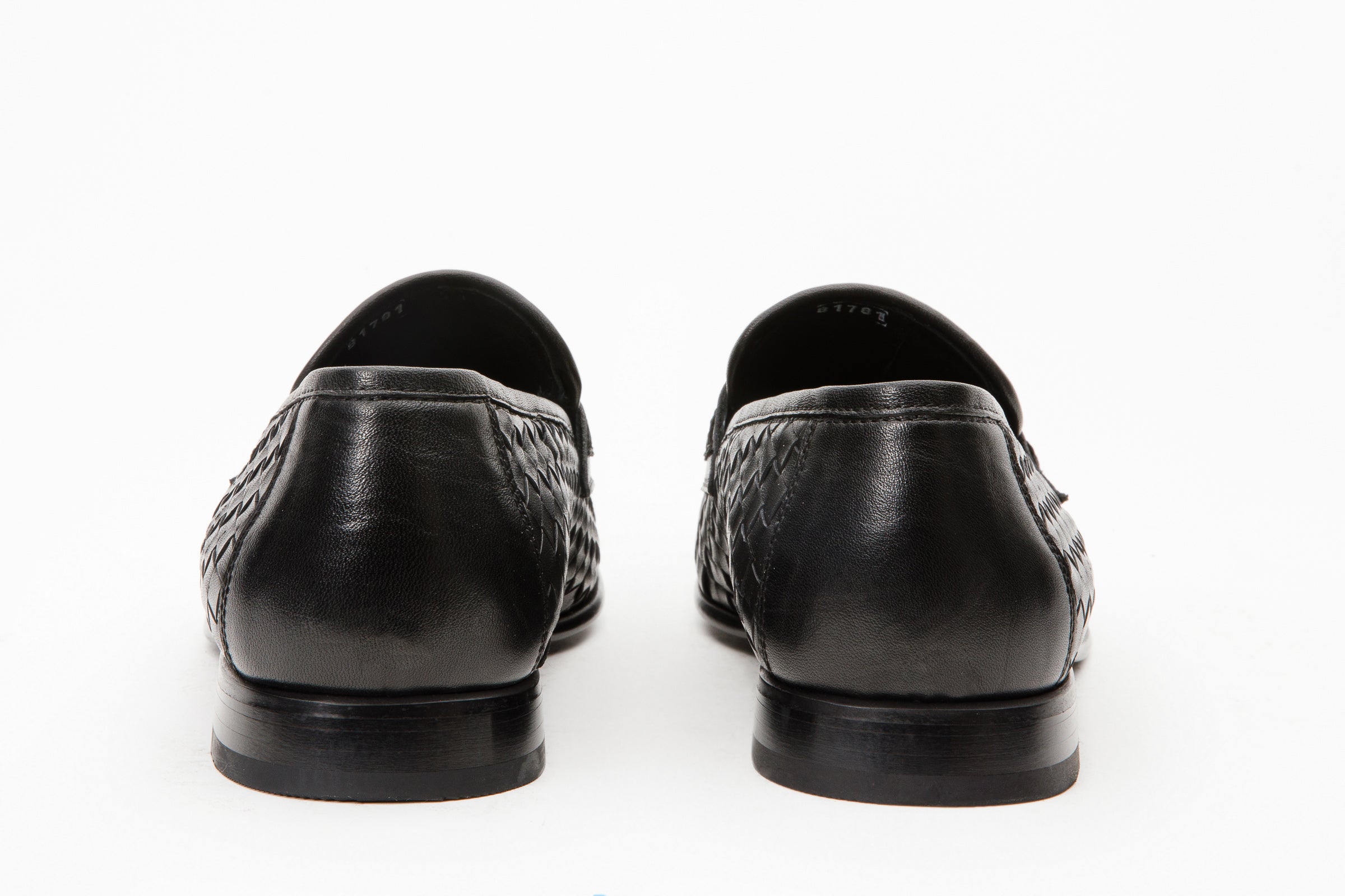 The Grand Woven Leather Black  Shoe Penny Loafer - Vinci Leather