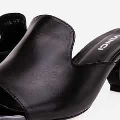 The Tory Black Leather Sandal - Vinci Leather