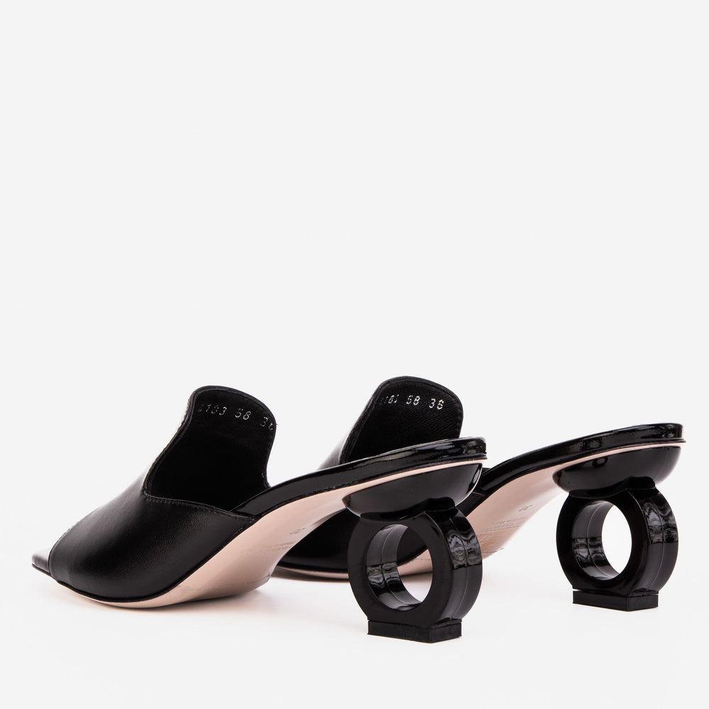 The Tory Black Leather Sandal - Vinci Leather