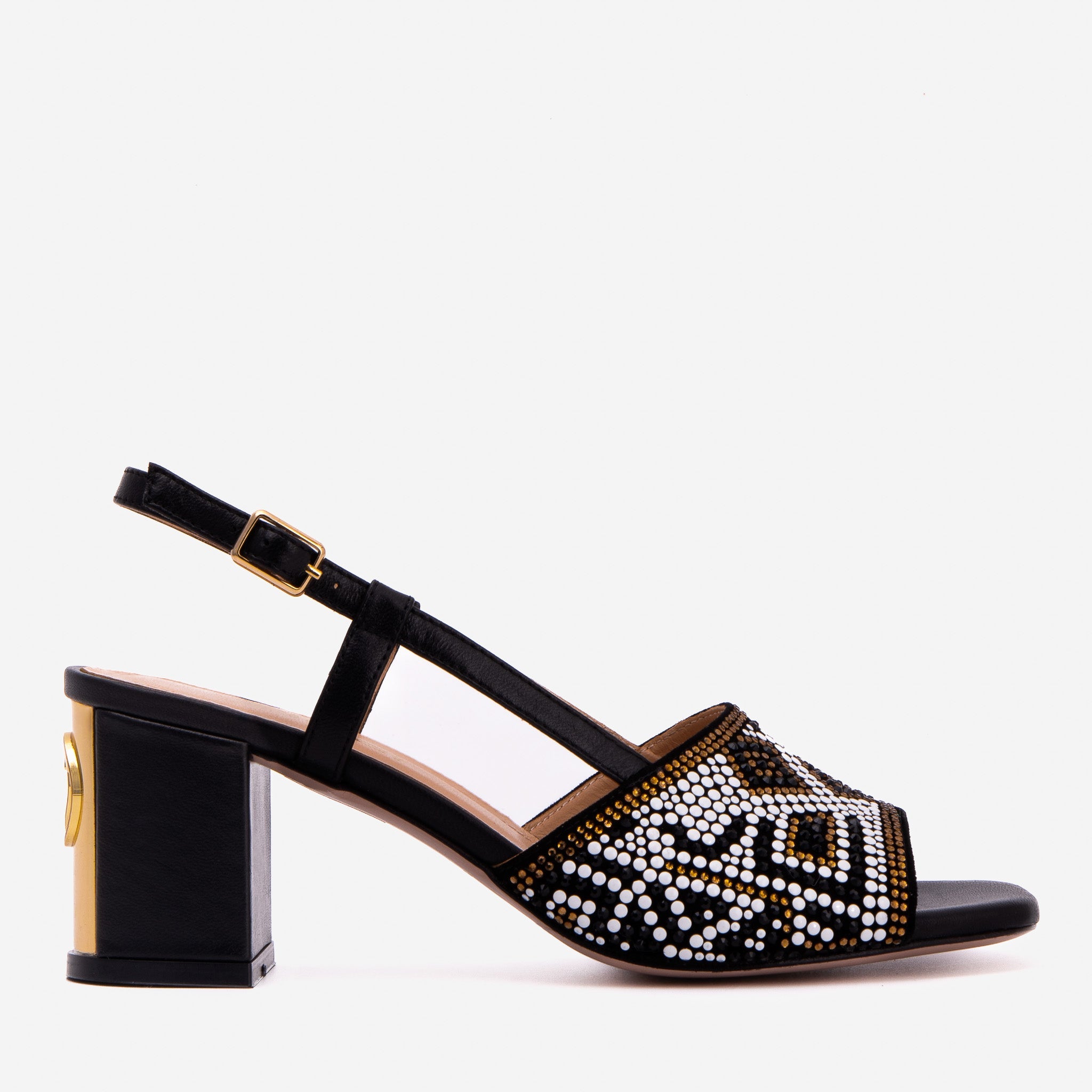 The Nampula Black Leather Slingback Sandal - Vinci Leather
