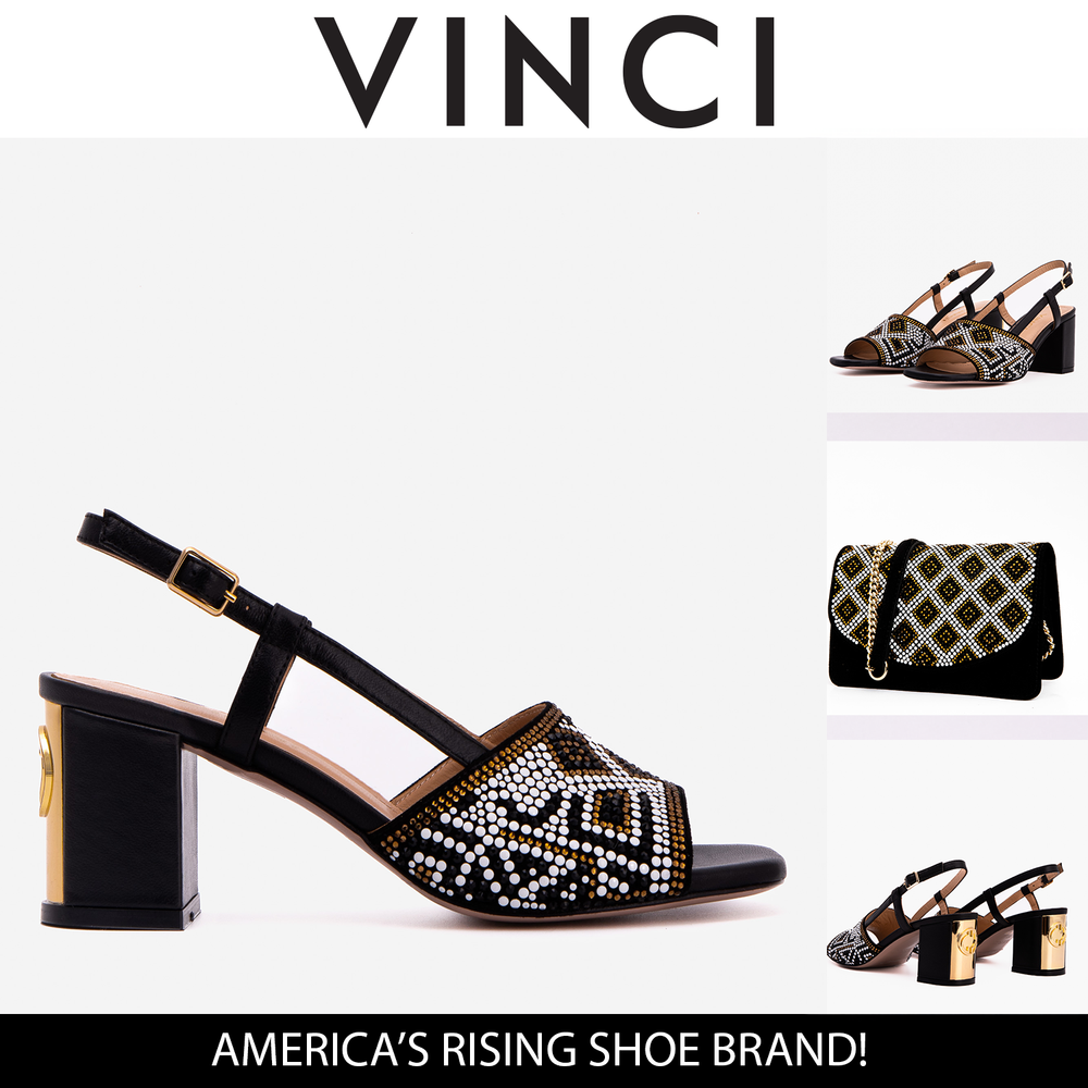 The Nampula Black Leather Slingback Sandal - Vinci Leather