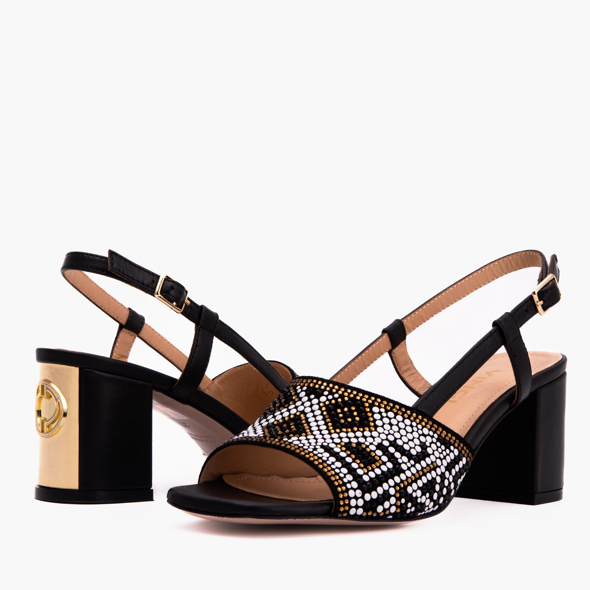 The Nampula Black Leather Slingback Sandal - Vinci Leather