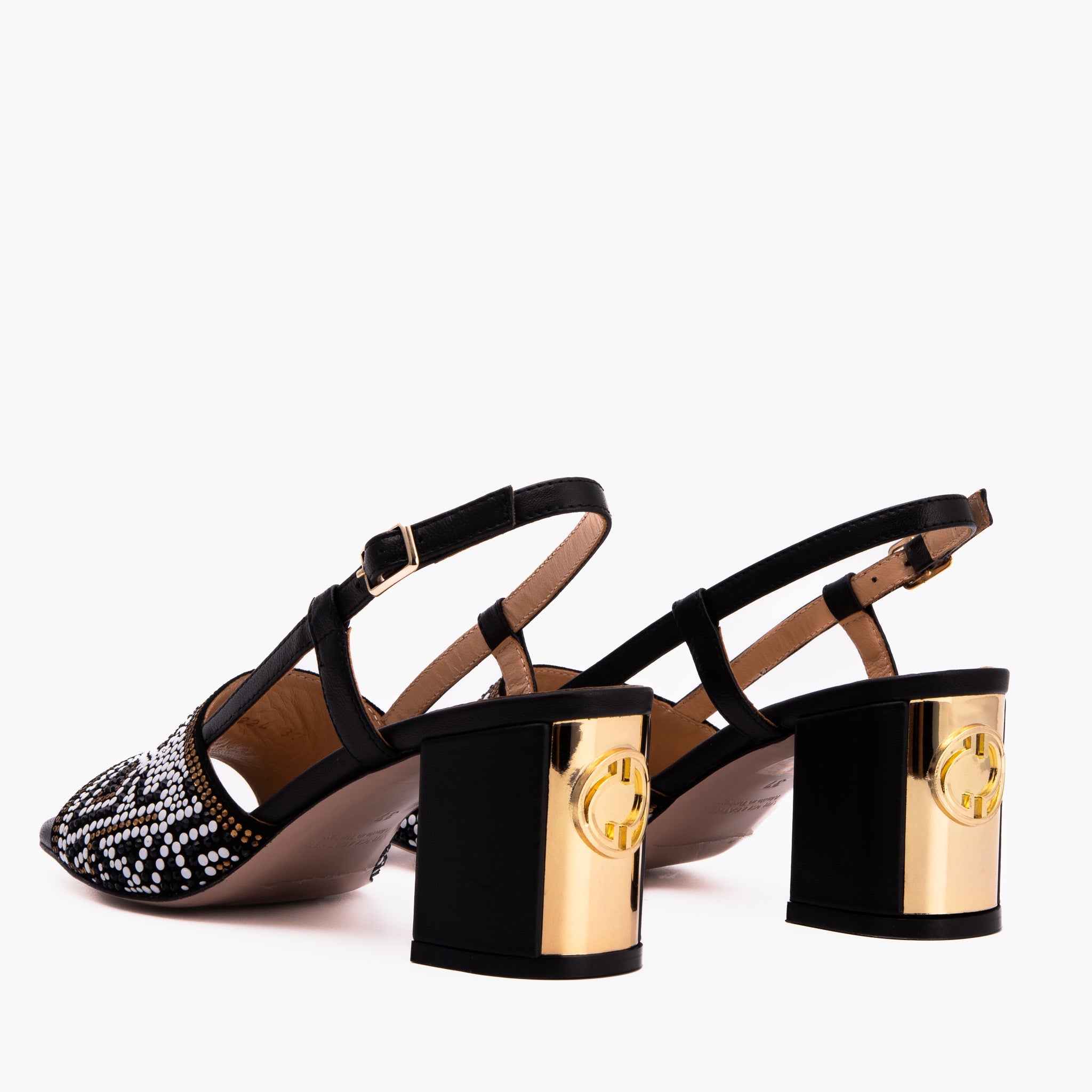 The Nampula Black Leather Slingback Sandal - Vinci Leather