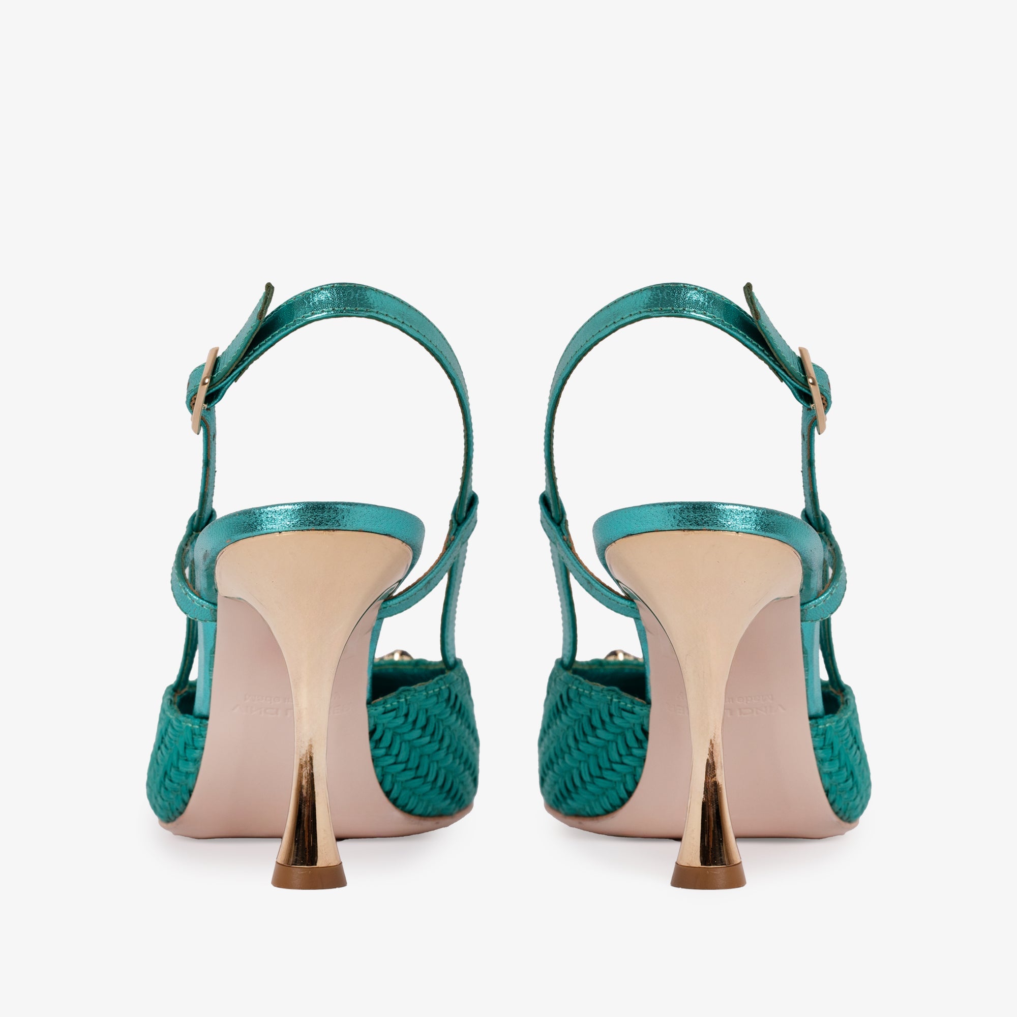 The Luna Turquoise Leather Slingback Sandal - Vinci Leather