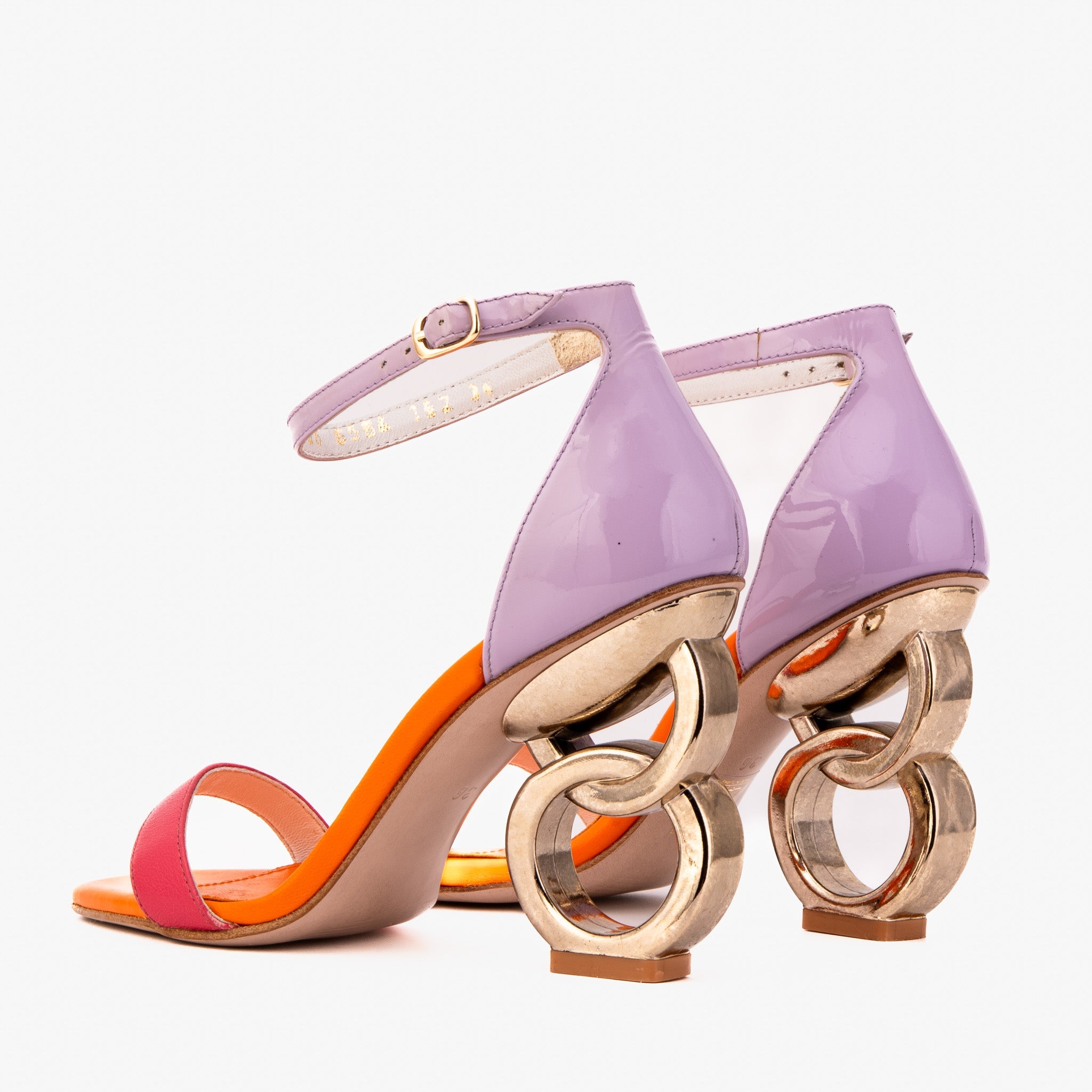 The Helix Heel Multicolor Leather Sandal - Vinci Leather