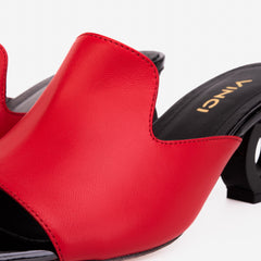 The Tory Red Leather Sandal - Vinci Leather