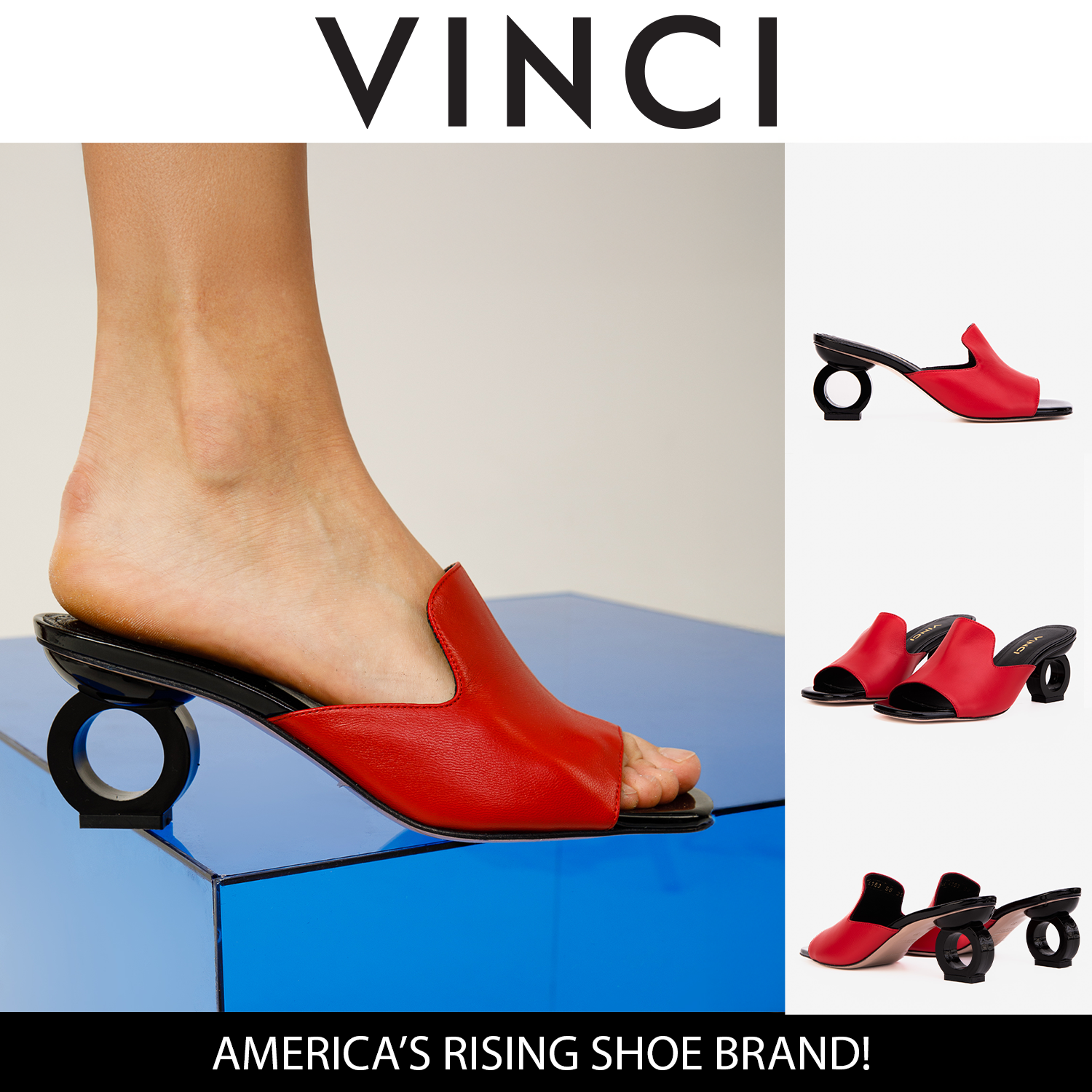The Tory Red Leather Sandal - Vinci Leather