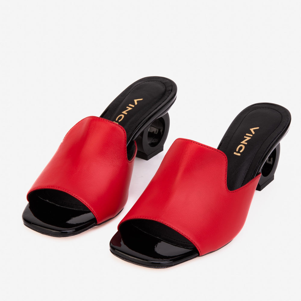The Tory Red Leather Sandal - Vinci Leather