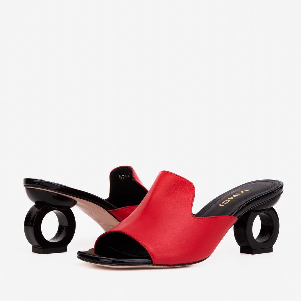 The Tory Red Leather Sandal - Vinci Leather