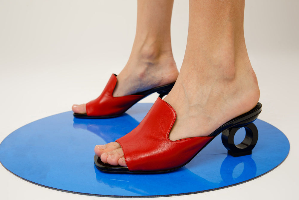 The Tory Red Leather Sandal - Vinci Leather