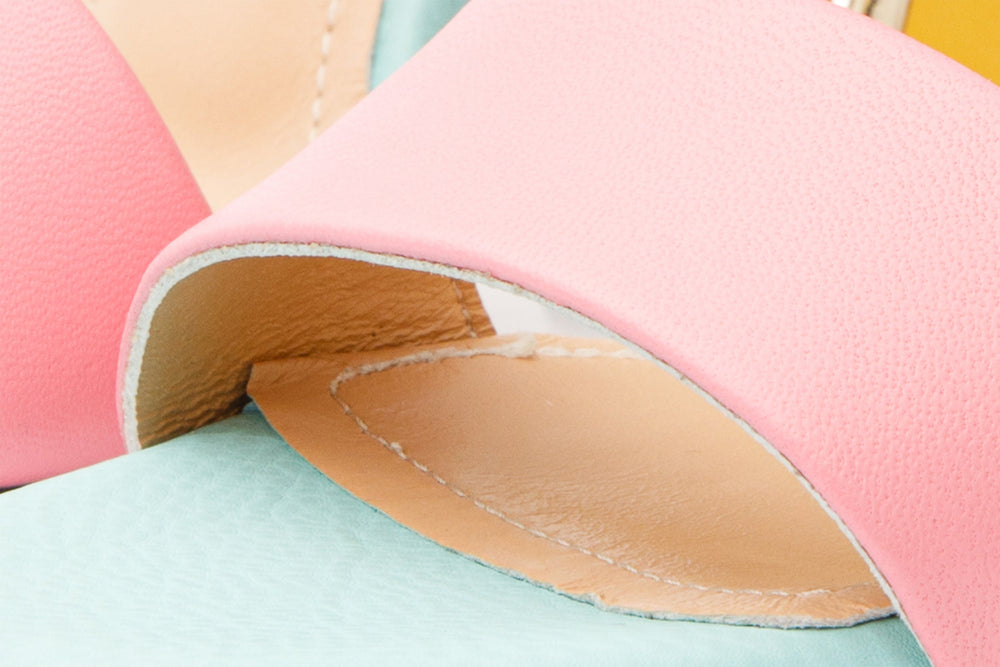 The Niger Multicolor Block Heel Leather Sandal - Vinci Leather