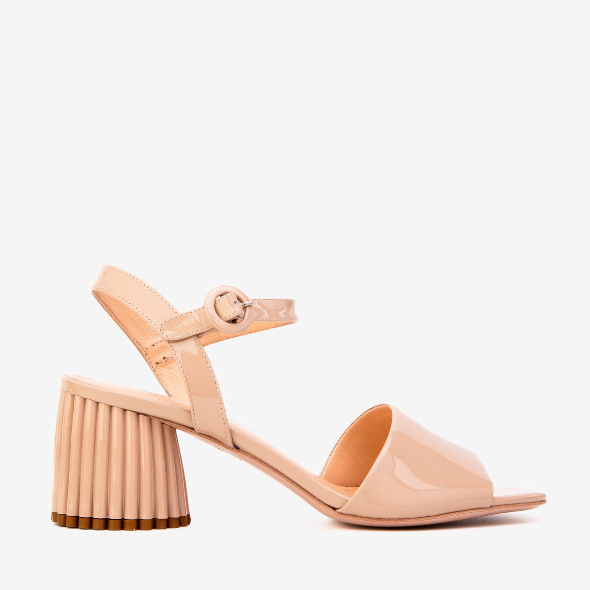 The Bamba Cream Patent Leather Sandal - Vinci Leather