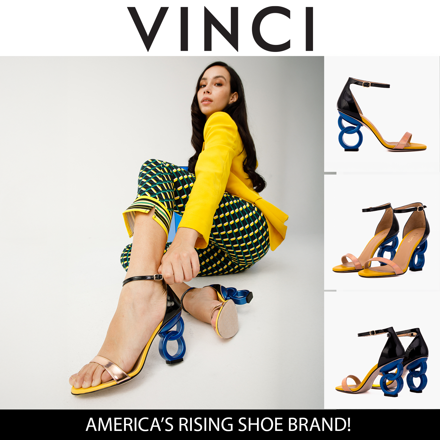 The Helix Heel Rose Gold Leather Sandal - Vinci Leather