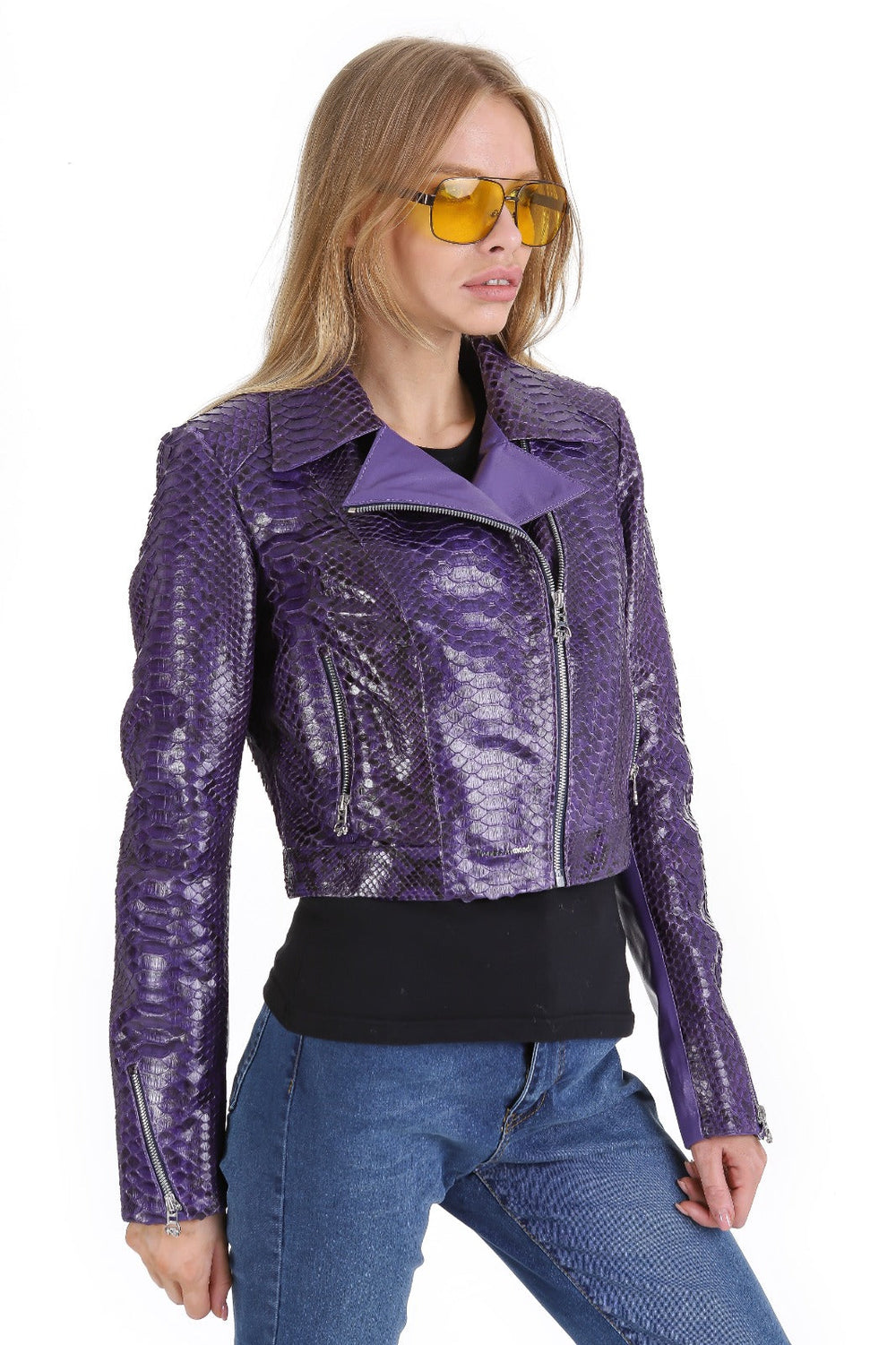 The Rubert Purple  Pyht Leather Jacket - Vinci Leather