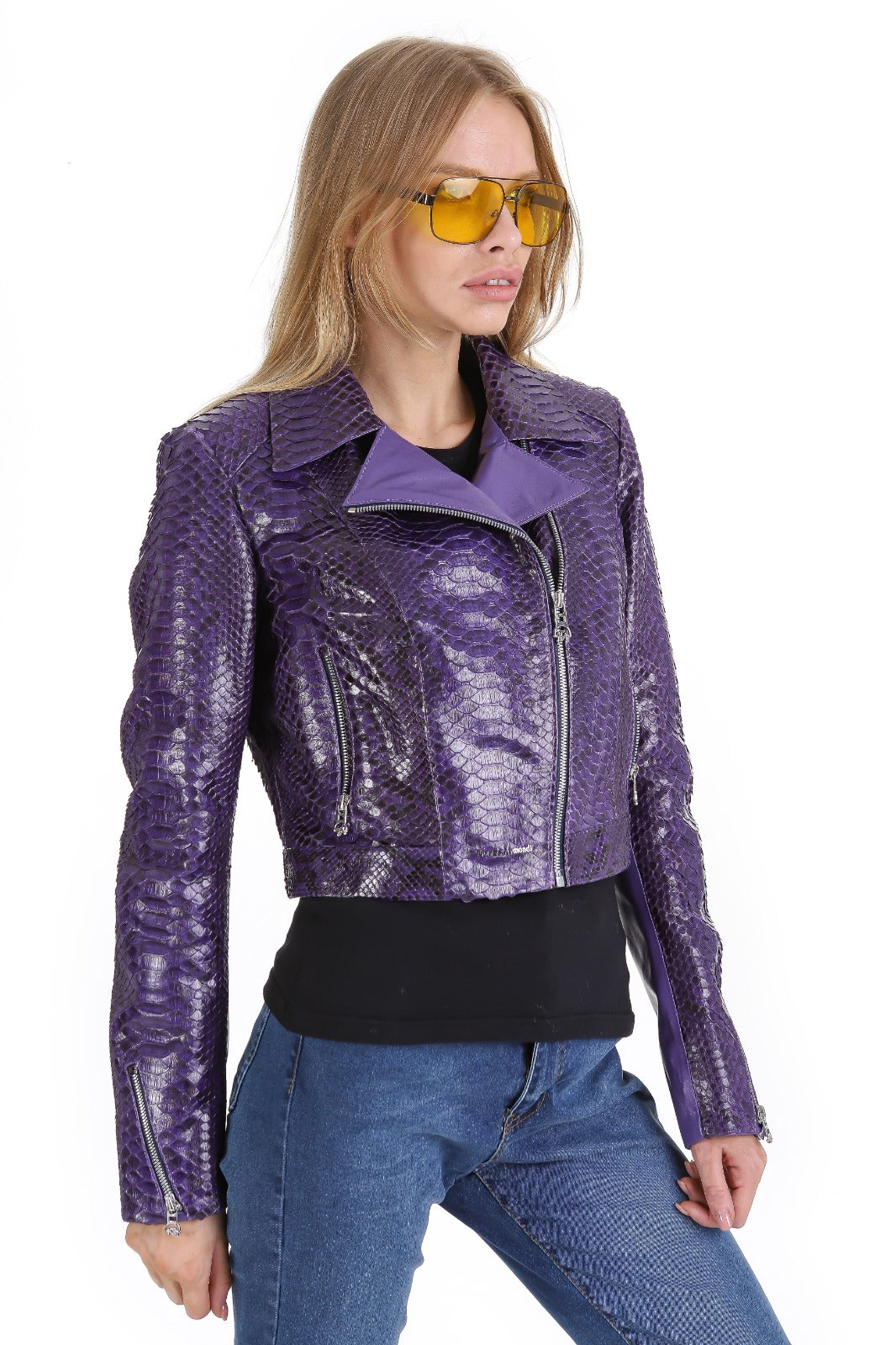 The Rubert Purple  Pyht Leather Jacket - Vinci Leather