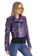 The Rubert Purple  Pyht Leather Jacket - Vinci Leather